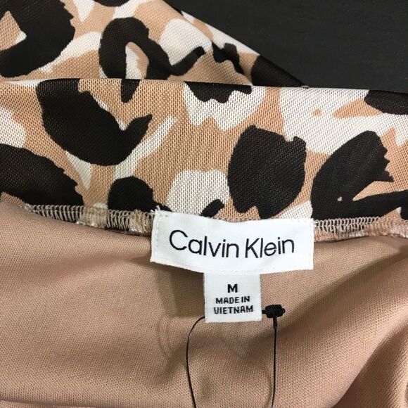 CALVIN KLEIN ANIMAL PRINT MOCK NECK TOP AND RUCHED MIDI SKIRT STRETCH SET M NWT - Picture 12 of 16